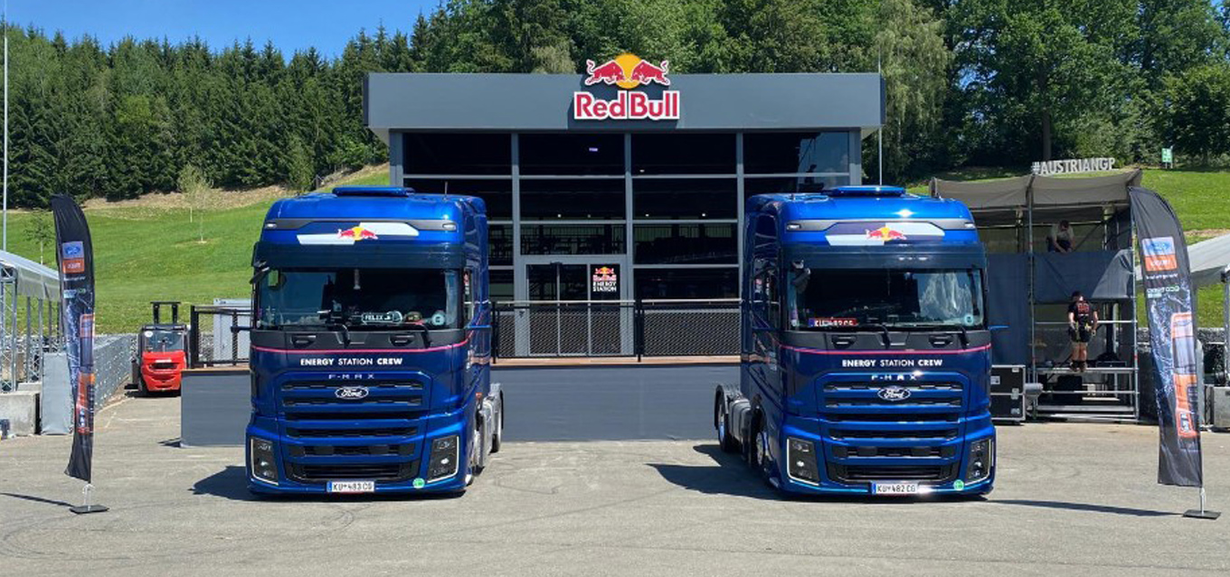 FORD TRUCKS AUSTRIA DELIVERS 23 NEW F-MAX TRUCKS TO THE RED BULL ENERGY STATION DEPARTMENT