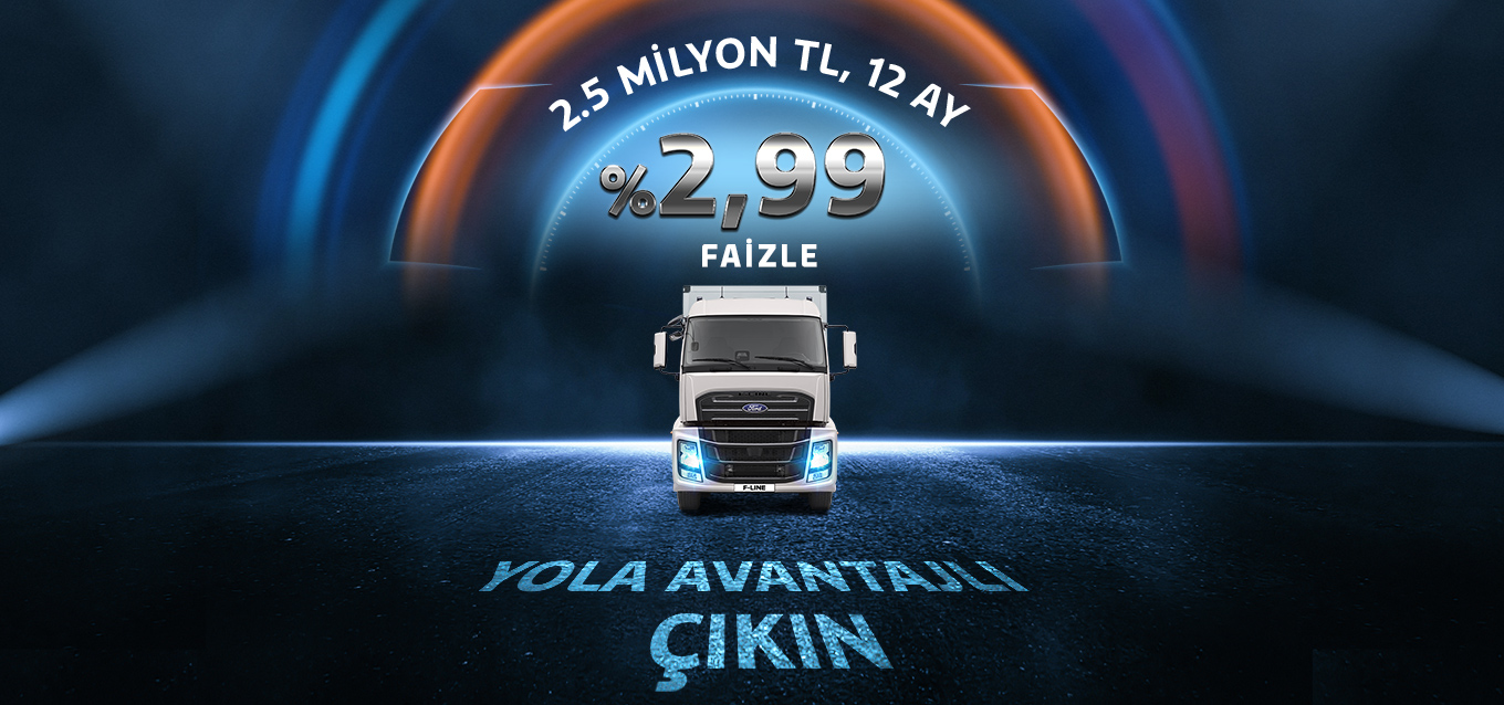 2.500.000 TL 12 Ay %2,99 faiz oranıyla 2025 model F-LINE 9L Yol Serisi’nde geçerli Kredi Destek Kampanyamız ile #YükünüzüPaylaşıyoruz.